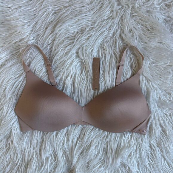 Skims Wireless Form Pushup Plunge Bra Clay Size 38C - Picture 1 of 6